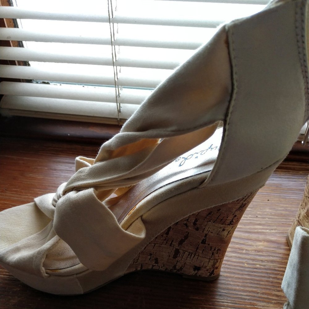 Tan wedged sandals